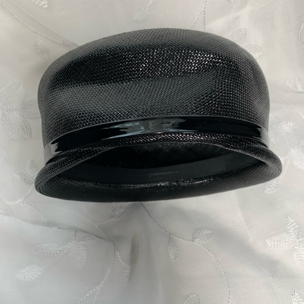 Vintage Linda Anne Black Straw Hat - Picture 7 of 8